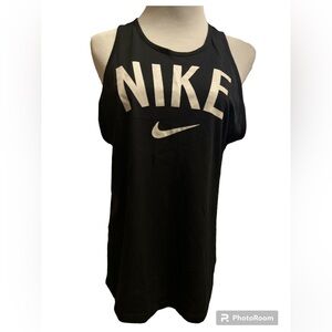 Nike Dri-Fit Sleeveless Running Shirt Tank Womens Size M in Black Pre Owned
